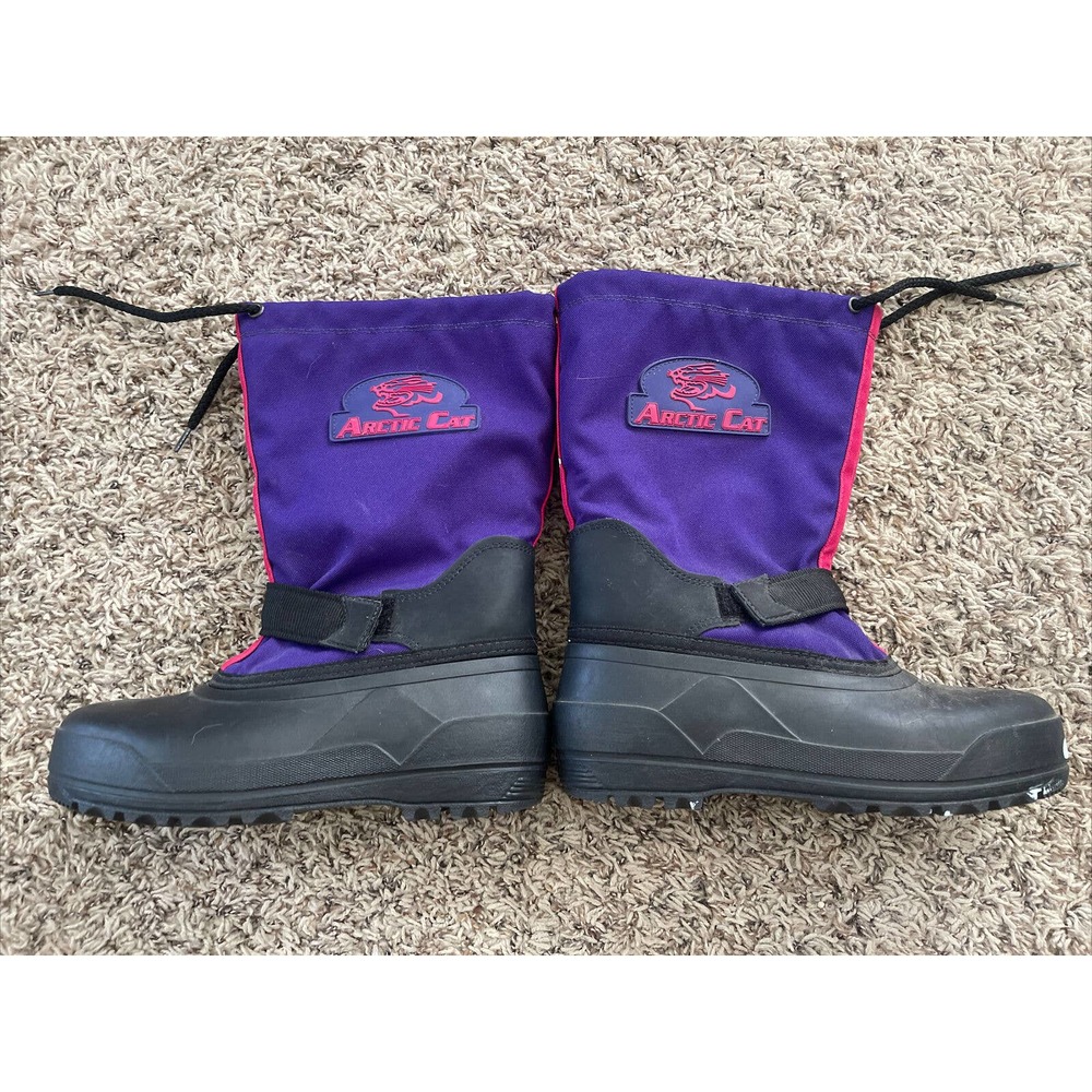 Arctic Cat Canada winter snow boots womens girls 5 purple wool lined